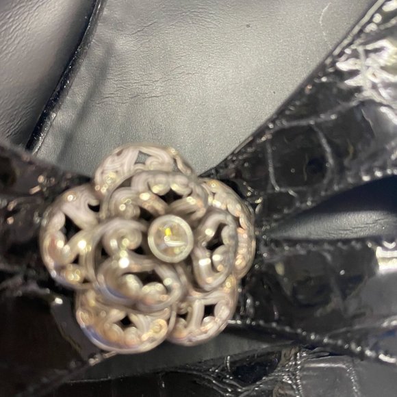 Brighton Tiera black jeweled slide sandals SIZE 9 - Picture 6 of 7